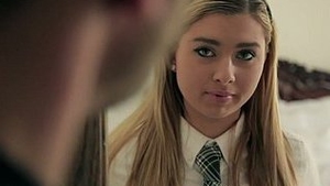 Cute Molly Bennett enjoys open mouth cumshots
