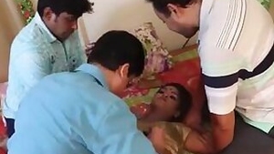 Leaked hardcore Desi group sex video of Indian wife shared with three lovers