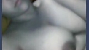 Horny Desi Bhabi Boobs Pressing and Fingering Selfie