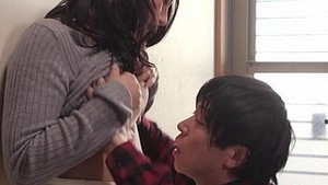 Japanese babe gets dirty with her stepfather in steamy video