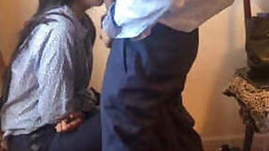 Punjabi girl worships his meaty penis right here
