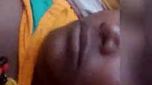 Indian matron fondles her breasts