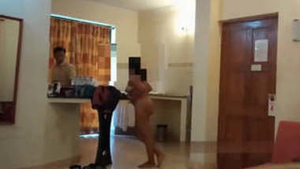 Desi wife strips down and teases room service worker