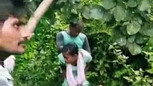 A young woman from a rural area experiences outdoor sex with a group of men