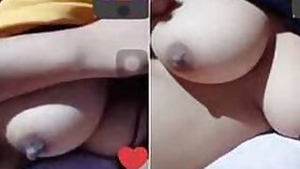 Young Desi woman unmasks big XXX tits making viewers like them