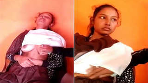 Exclusive video of Desi girl with huge boobs getting pinned by lover
