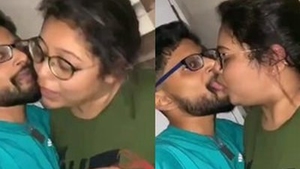 A curvy girl from Bengal engages in passionate kissing