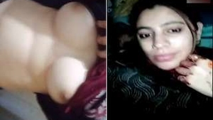 Exclusive video of a Pakistani wife flaunting her big tits