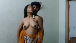 Indian couple engages in standing sex
