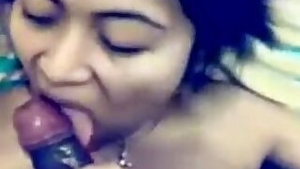 Indian blowjob porn mms of Bengali bhabhi sucking black huge dick