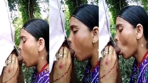 Indian aunt gives blowjob in outdoor setting for mobile media channel