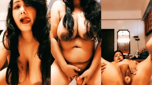 A Desi wife inserts an apple into her vagina