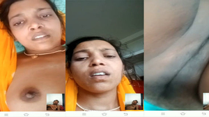 Desi village bhabhi Bhabha flaunts her big boobs and pussy in a live video