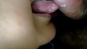 Jaipur bhabi teasing hubby?s cock with the tongue, hubby holding her cute boobies