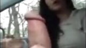 Attractive hitchhiker pays driver for a ride by Desi XXX sucking