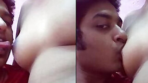 Boyfriend eating his his girlfriend?s boobs